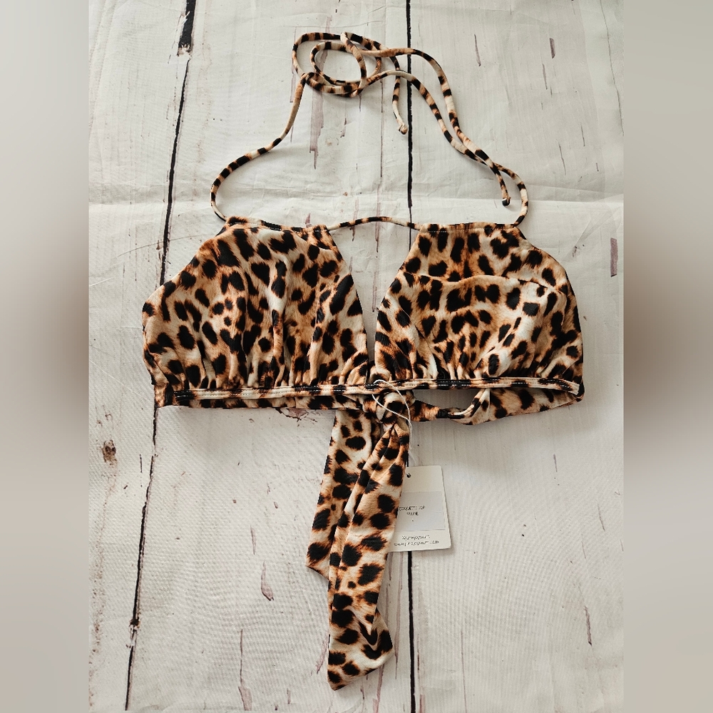 New June Joy Women's Feline Corquette Bikini Top Size Large